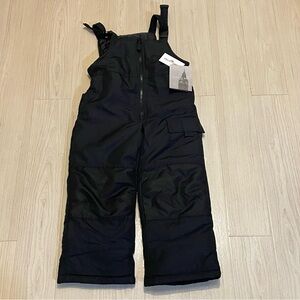 NWT London Fog Black Toddler 4T Classic Heavyweight Snow Ski Bib Pants
